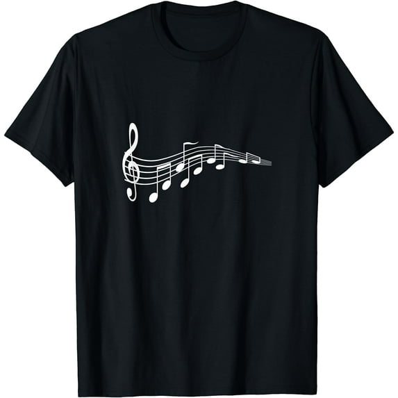 musical notes Music Dad T-shirt text in treble clef t-shirt Black 2X-Large