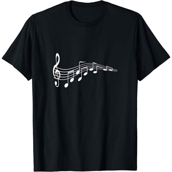 musical notes Music Dad T-shirt text in treble clef t-shirt Black Large