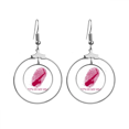 thumbnail image 1 of musical saxoph gene fingerprint earrings dangle hoop jewelry drop circle, 1 of 3