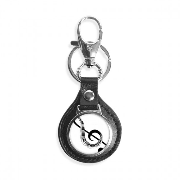 musical symbol high-nute piano key link chain keyholder finder hook metal
