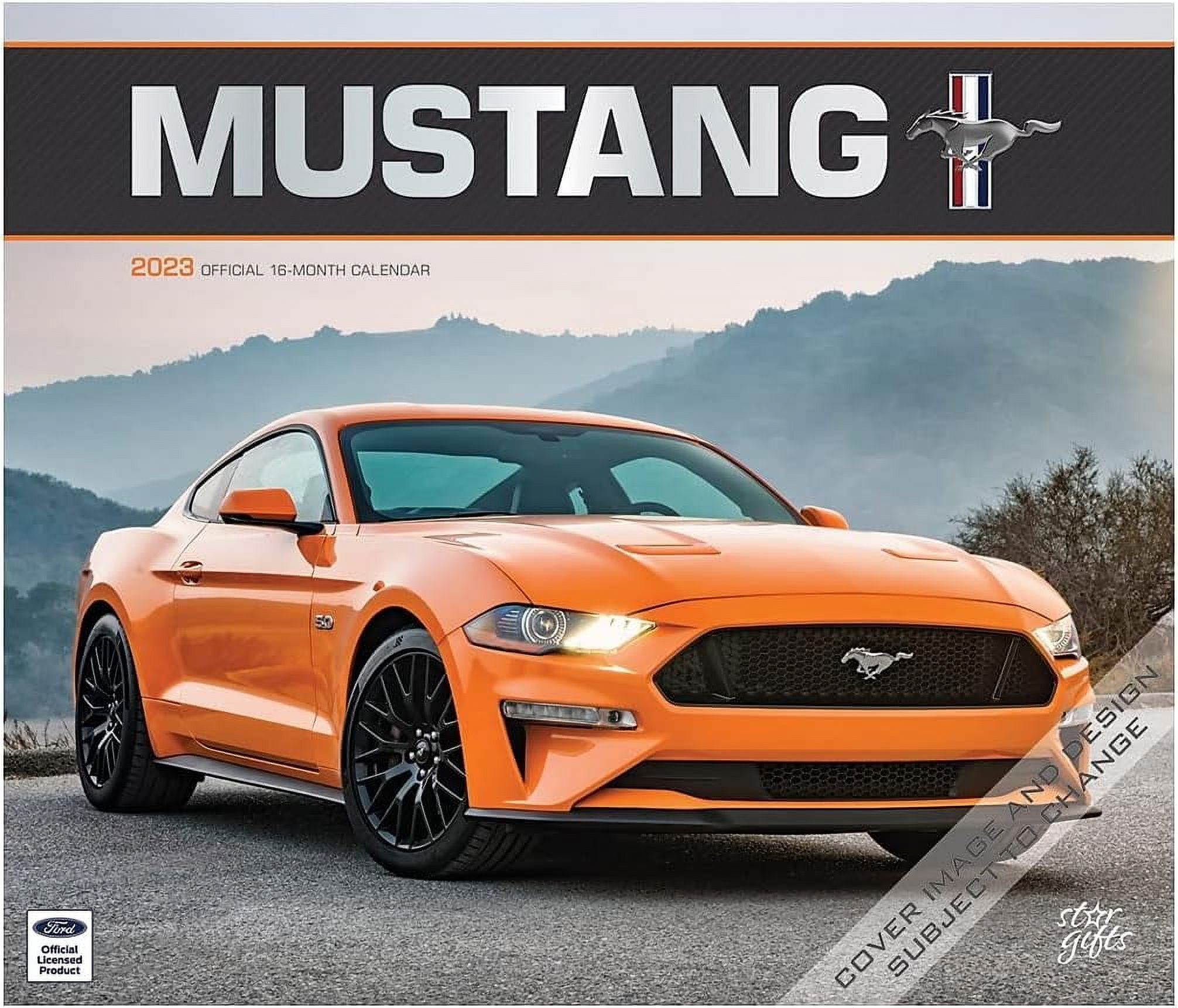 mustang official 2023 14 x 24 inch monthly deluxe wall calendar stamped