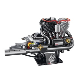muuchuu Technik V2 Engine Building Toy with Light Sound Smoke Motor Set, Motorcycle Engine that Work Brick Kit Adult, Model Motorbike Engine DIY Hobby STEM Toy Gifts for Kids Teens 14+