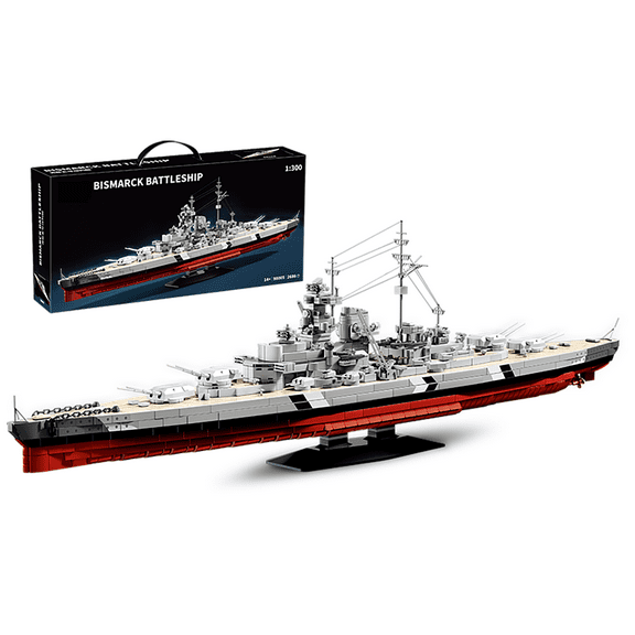 muuchuuBismarck Battleship Building Set for Adults, 1:300 Warship Model Building Kit, Realistic WW2 German Military Battleship Building Toy, Perfect Boys Girls Gifts & Collector Display (2686 PCS)