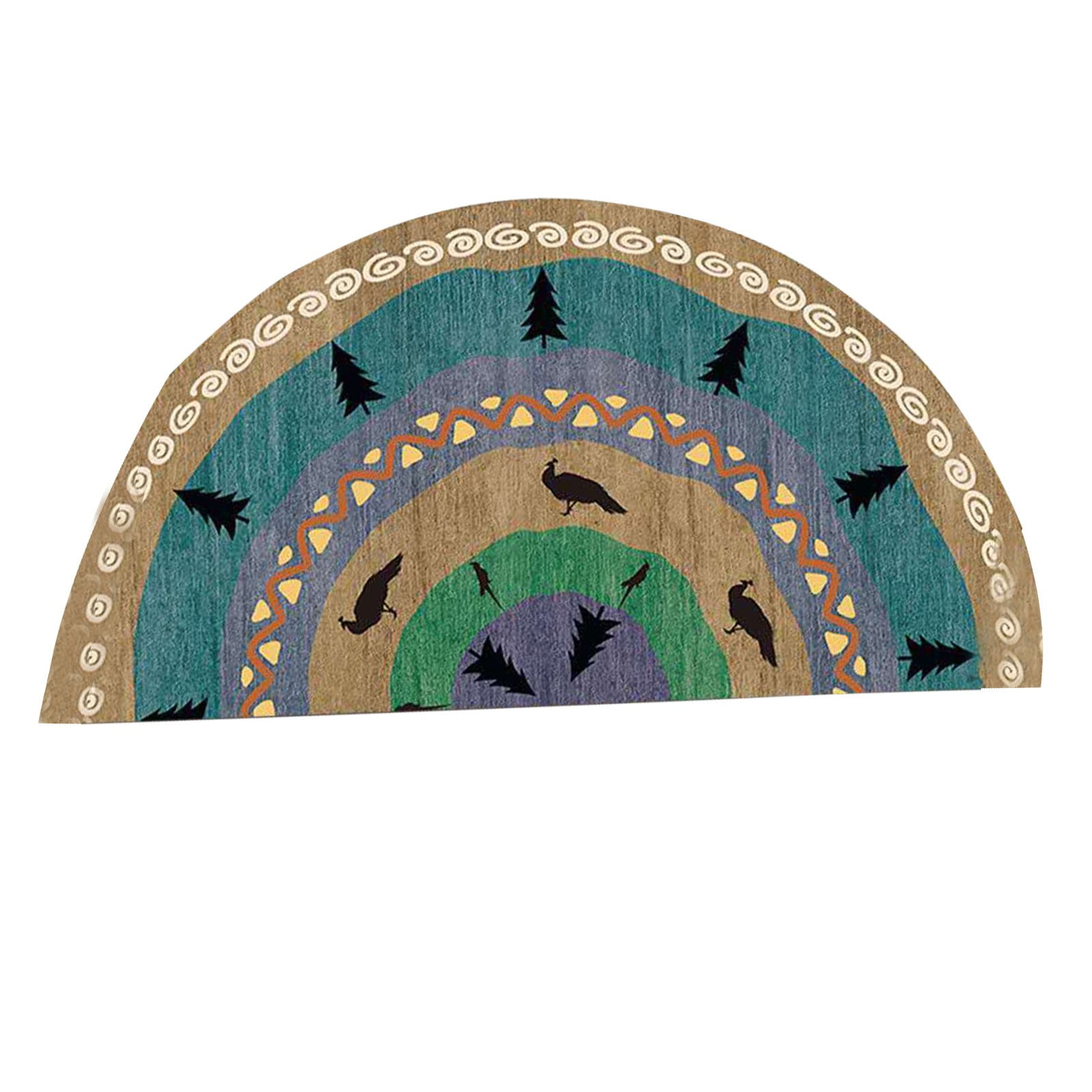 mveomtd Bohemian Wind Semi Circular Floor Mats Ethnic Wind Entering The
