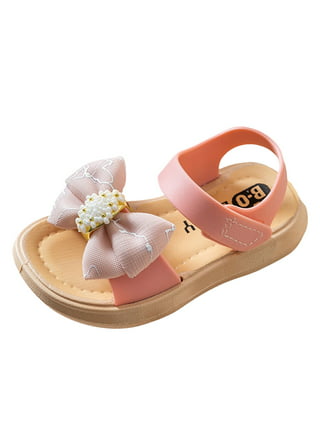 nsendm Female Sandal Little Kid Toddler Jellies Sandals Soft Sole Shoes  Fashion Girls' Pearl Flower Decoration Princess Shoes Baby Girls Wedges  Sandals Red 12.5 
