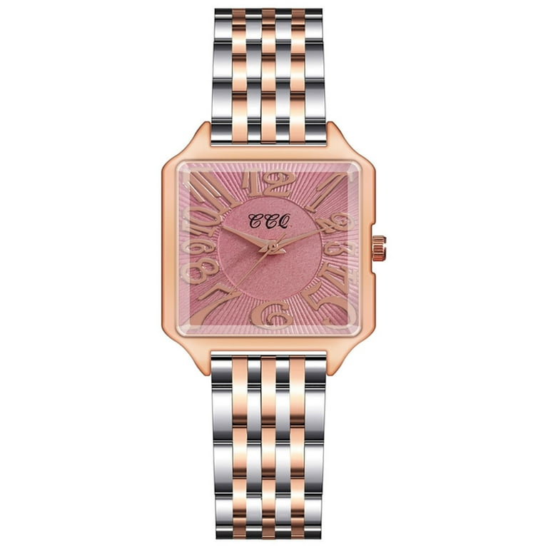 mveomtd Fashion Steel Band Women s Watch Square Steel Band Quartz