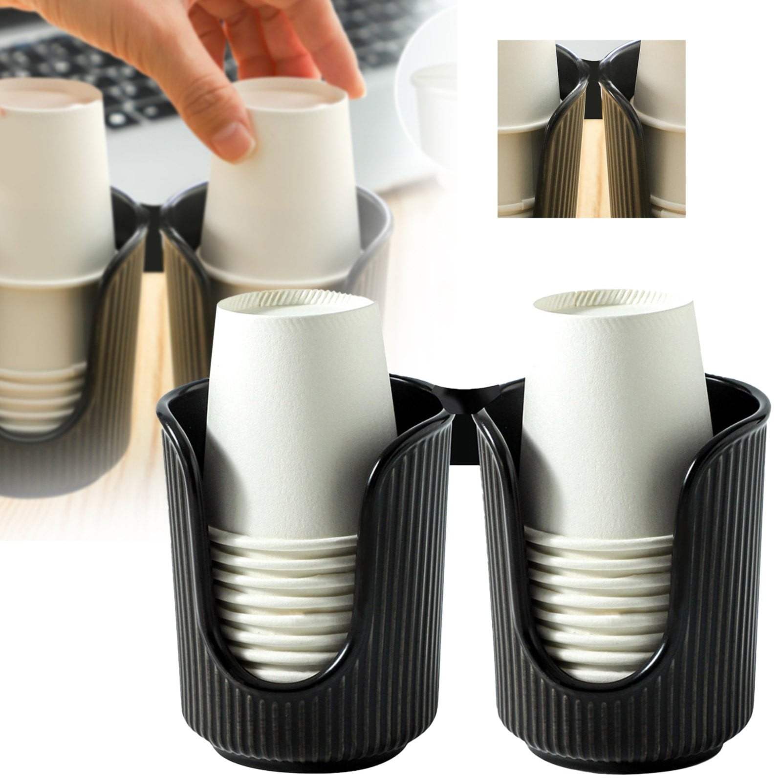 mveomtd Plastic Bathroom Cup Dispenser With Vertical Stripes Paper Cup ...