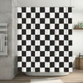 thumbnail image 1 of mvhsuoem Black & White Checkered Polyester Shower Curtain, 72" x 72" Waterproof, 1 of 6