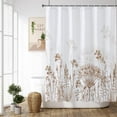 thumbnail image 1 of mvhsuoem Brown Floral Polyester Shower Curtain, 72" x 72" Waterproof, 1 of 1