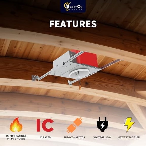 mw 2 Pack 4 Inch New Construction Recessed Housing Can Light New Construction, Air Tight Fire Rated Recessed Housing with TP24 Connector, IC Rated, UL, ETL Certificated (2, 4 inch)