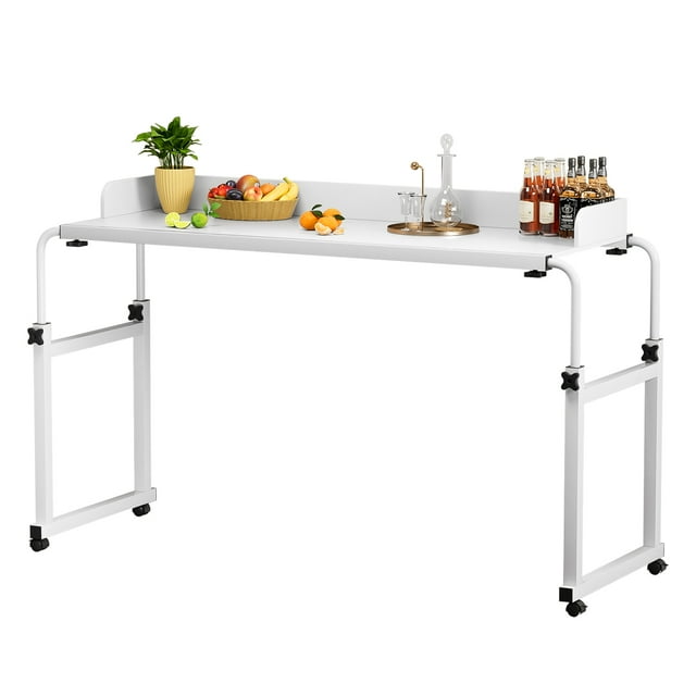 mwptoo 120x40CM Height Adjustable Overbed Table with Wheels, Rolling