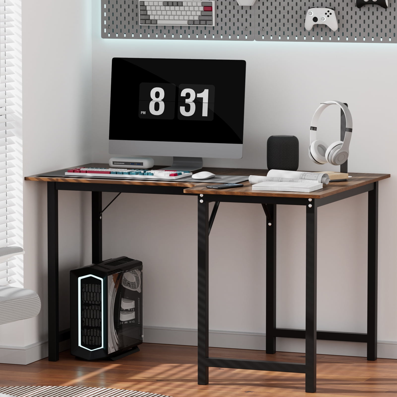 mwptoo Writing Desk, L Shaped Gaming Desk for Home Office, Home Office Corner Desk, Workstation Executive Desk