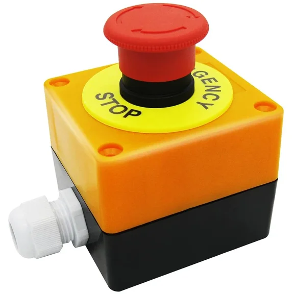 mxuteuk 22mm 1NC 1NO Red Mushroom Emergency Stop Push Button Switch AC 660V...