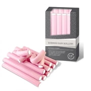 My Beauty Spot Flexi Rods Foam Hair Rollers 3/4" Diameter Professional Salon Quality 12 Pcs Rubber Hair Rollers for Long, Medium and Short Hair Light Pink