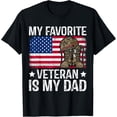 thumbnail image 1 of my favorite veteran is my dad army military veterans day T-ShirtMen's and women's gift, black and white T-shirt, size: Extra large S-4XL, 1 of 4