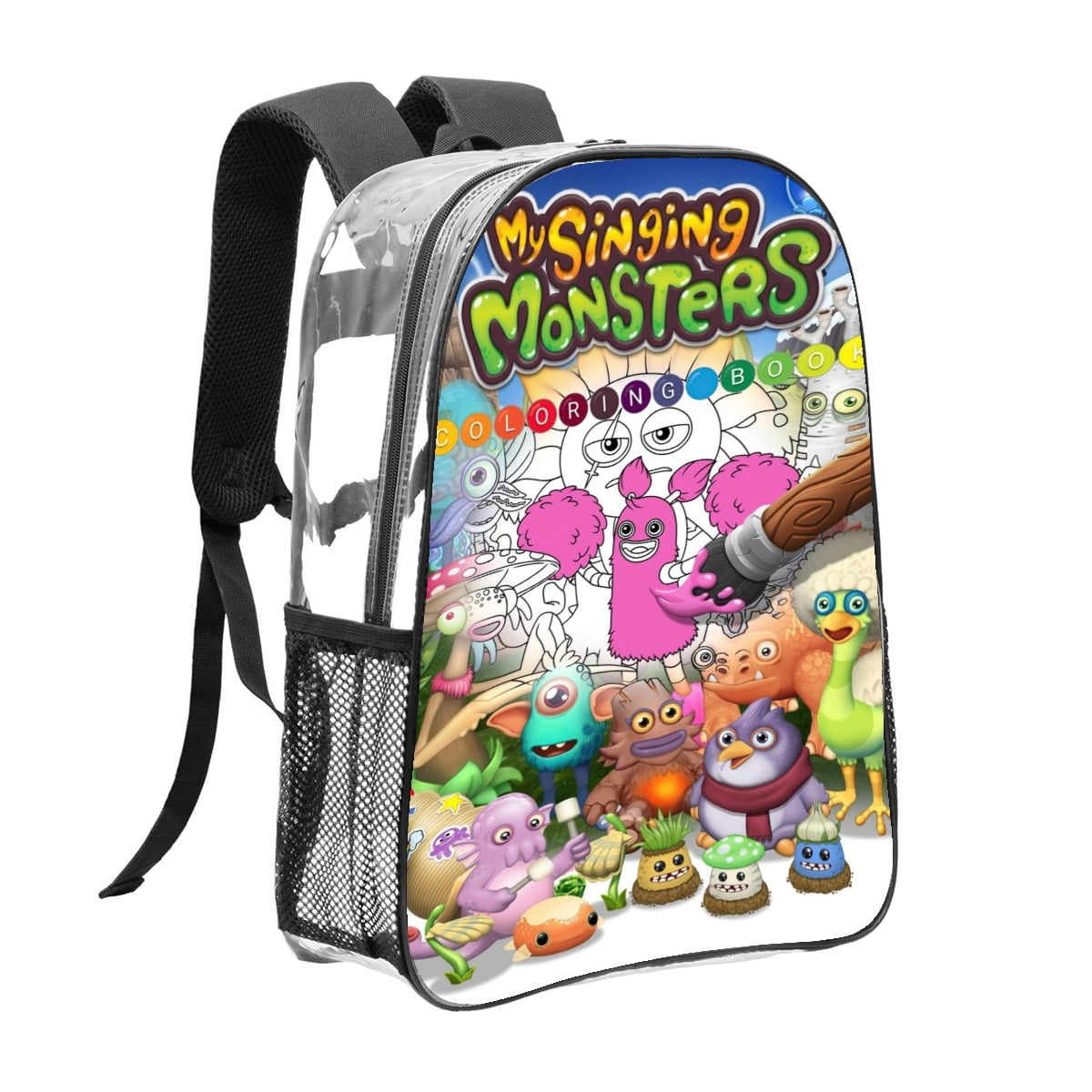 my singing monsters Pattern Transparent Backpack Lightweight And ...