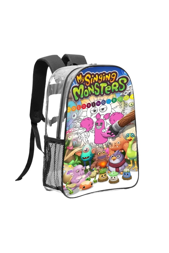 my singing monsters Pattern Transparent Backpack Lightweight And fashionable Showcasing Personality And Leading The Trend