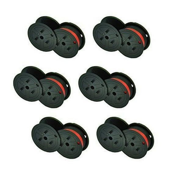 myCartridge 6 Pack Compatible Calculator Spool GR24 Black/Red Ink Ribbons