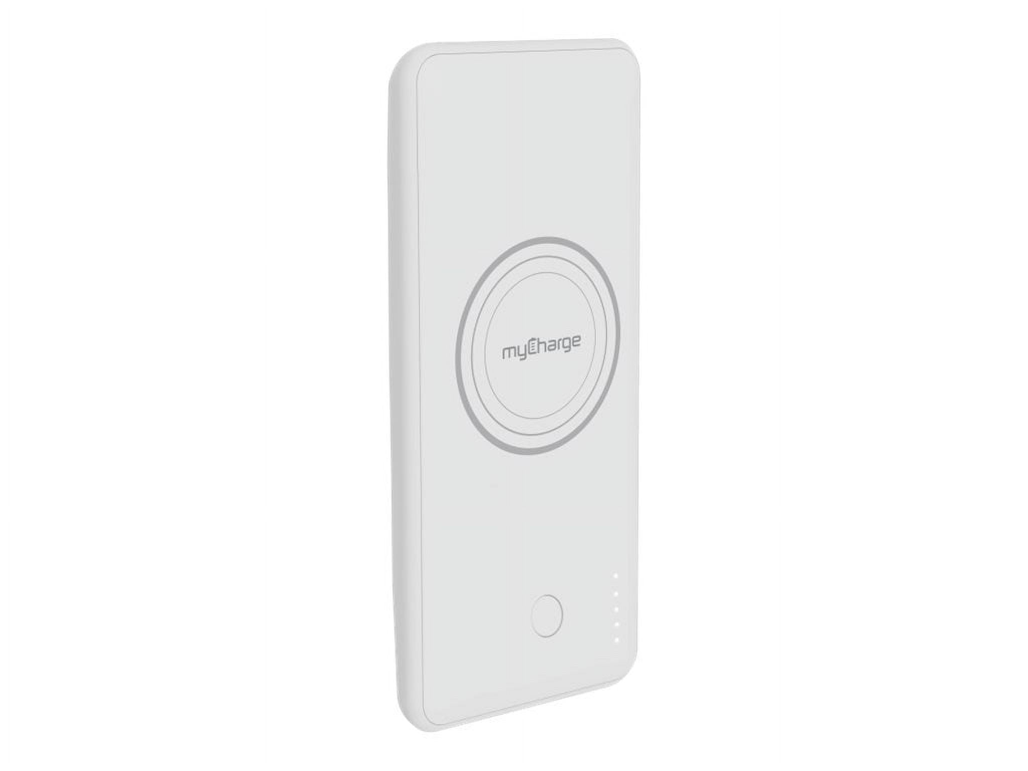 myCharge UNPLUGGED10K - Wireless charging stand / power bank - 10000 mAh - 2.4 A - 2 output connectors (USB) - white