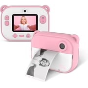 myFirst Camera Insta 2 Kids Instant Print Camera, 12MP Photos 1080P Video, MicroSD Card, Neck Lanyard, Thermal Printing, Waterproof Pink - Gift for Boys & Girls Ages 5-12
