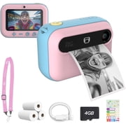 myFirst Camera Insta 20 Cotton Candy Kids Instant Print Digital Camera with 16MP Photo, 1080P Video, Selfie Lens, Thermal Ink-Free Printing, Support MicroSD Card