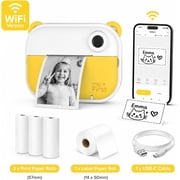 myFirst Camera Insta Wi - Kids Digital Camera Instant Print, Label Maker, 12MP, 1080P Video, Selfie Lens, Memory Card, Lanyard, for Kids 3-12 Yellow