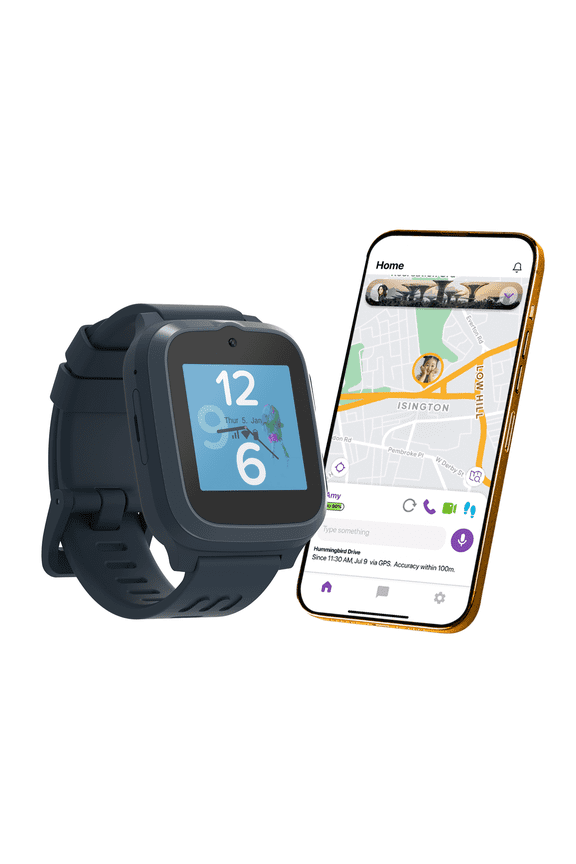 Fone S3 - 4G Kids Smart Watch Phone GPS Tracker, HD Video Call, Voice Messaging, Heart Rate, Care Call, Silicon Strap - Space Blue