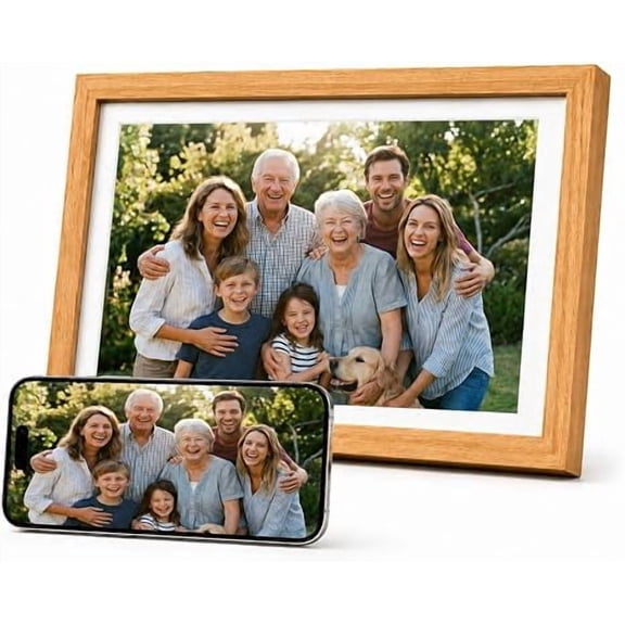 myFirst Frame Live - Digital Picture Frame 10 Inches 32GB Memory, Auto-Rotate or Wall Mount, Send Photos/Videos via Free myFirst Circle App, Best Gift Choice