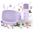 thumbnail image 1 of myFirst Voice 2 Kids Karaoke Machine with Portable Bluetooth Speaker, Wireless Microphone & 5 Voice Changers (Purple), 1 of 10