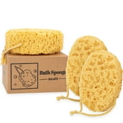 myHomeBody Premium Bath Sponge, Bath Sponges for Shower, Body Sponge, Shower Sponge, Bath Loofahs, Oval, 3 Pack