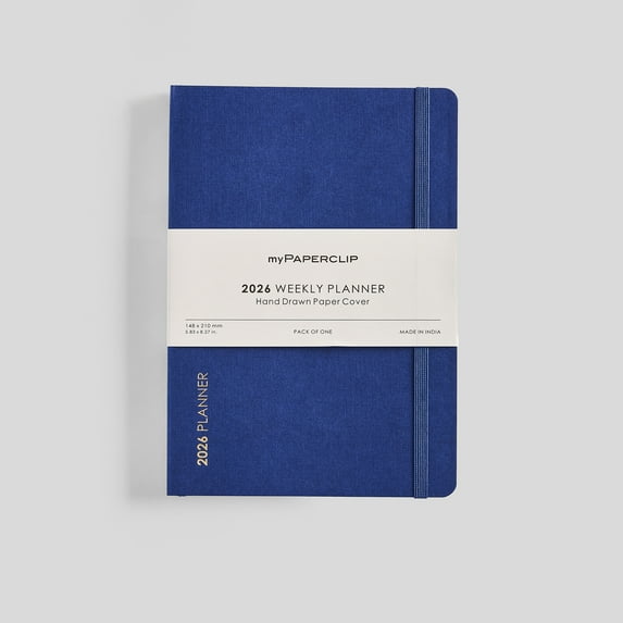 myPAPERCLIP 2026 Weekly Planner, Soft Cover, A5 (5.83" x 8.27"), Blueberry