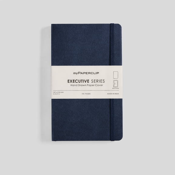 myPAPERCLIP Executive Series Notebook, Soft Cover, Medium (5" x 8.25"), Plain, Blue