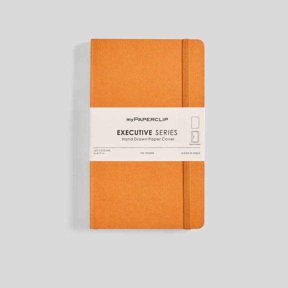 myPAPERCLIP Executive Series Notebook, Soft Cover, Medium (5" x 8.25"), Plain, Orange