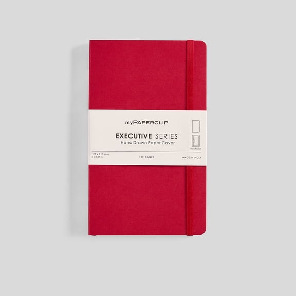 myPAPERCLIP Executive Series Notebook, Soft Cover, Medium (5" x 8.25"), Plain, Red