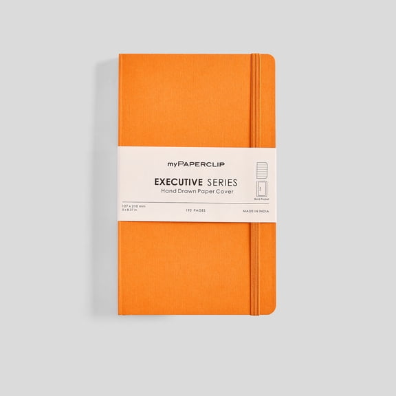 myPAPERCLIP Executive Series Notebook, Soft Cover, Medium (5" x 8.25"), Ruled, Orange