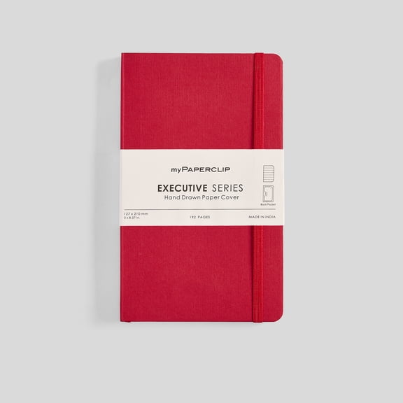 myPAPERCLIP Executive Series Notebook, Soft Cover, Medium (5" x 8.25"), Ruled, Red