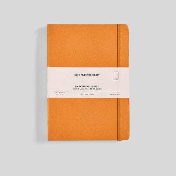 myPAPERCLIP Executive Series Notebook, Soft Cover, A5 (5.83" x 8.27"), Plain, Orange