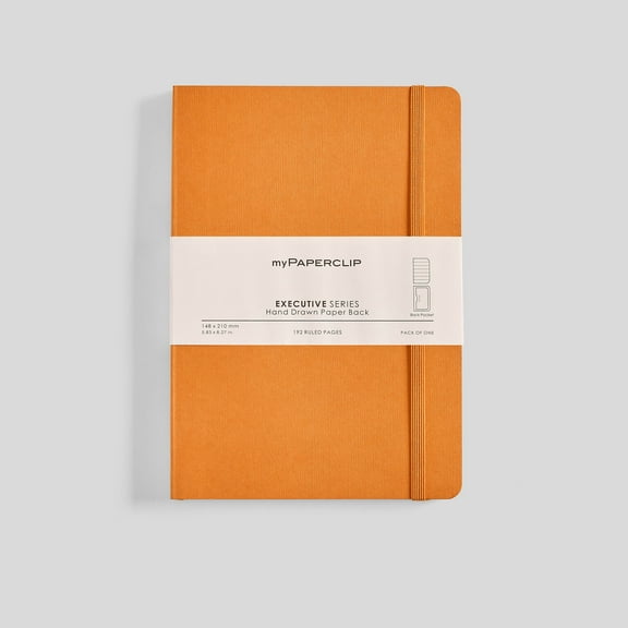 myPAPERCLIP Executive Series Notebook, Soft Cover, A5 (5.83" x 8.27"), Ruled, Orange