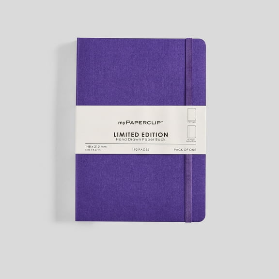 myPAPERCLIP Limited Edition Notebook, Soft Cover, A5 (5.83" x 8.27"), Plain, Amethyst