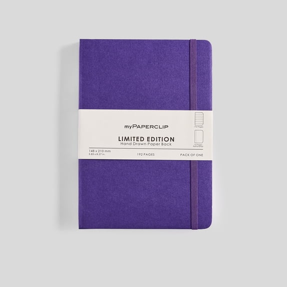 myPAPERCLIP Limited Edition Notebook, Soft Cover, A5 (5.83" x 8.27"), Ruled, Amethyst