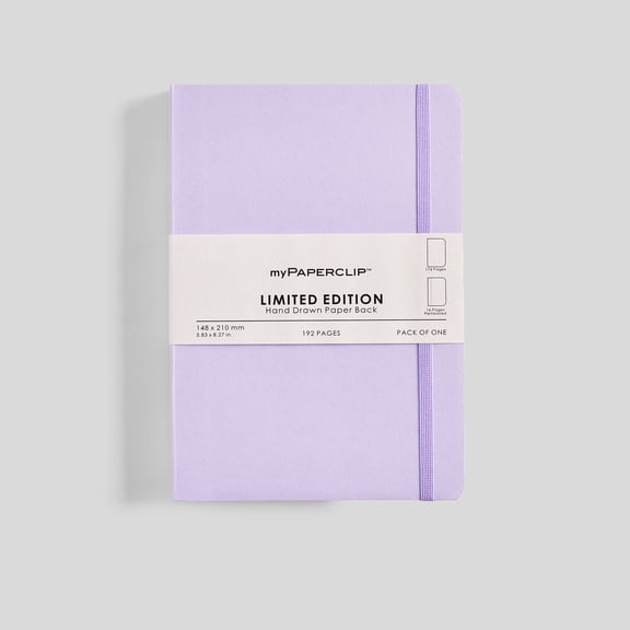 myPAPERCLIP Limited Edition Notebook, Soft Cover, A5 (5.83" x 8.27"), Plain, Lilac