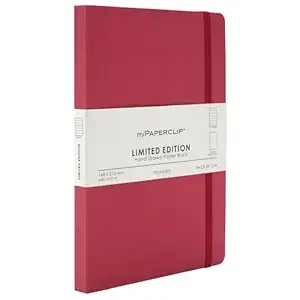 myPAPERCLIP Limited Edition Notebook, Soft Cover, A5 (5.83" x 8.27"), Ruled, Raspberry