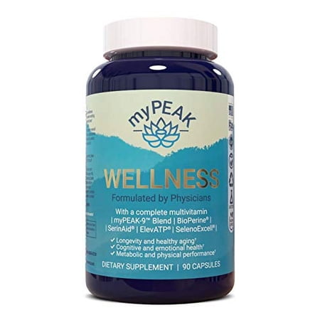 myPEAK Wellness: An Award-Winning All-in-One Vegan Multivitamin with ElevATP Ancient Peat Extract for Women and Men Plus Anti-Aging, Brain Booster, Pre Workout, and Energy, w/ Iron, Astaxanthin