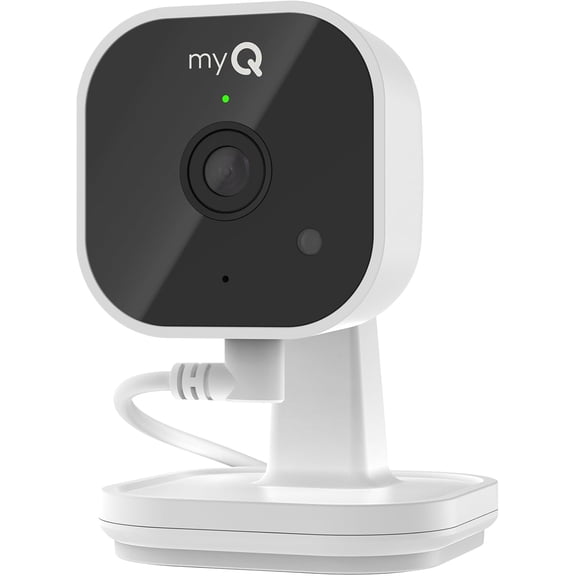 myQ Indoor Plug-in Security Camera Gen 2 2K Smart Wi-Fi Camera with Night Vision, Baby and Pet Monitor, Motion Detection and Alerts, 2-Way Audio & App Control