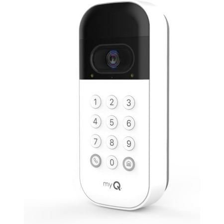 myQ Smart Garage Door Video Keypad with Wide-Angle Camera,Customizable PIN Codes,and Smartphone Control–Take Charge of Your Garage Access Works, LiftMaster and Craftsman openers,White