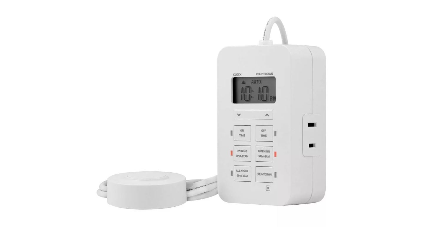 myTouchSmart Digital Dimmable Timer Polarized 2-Outlets Presets On/Off ...