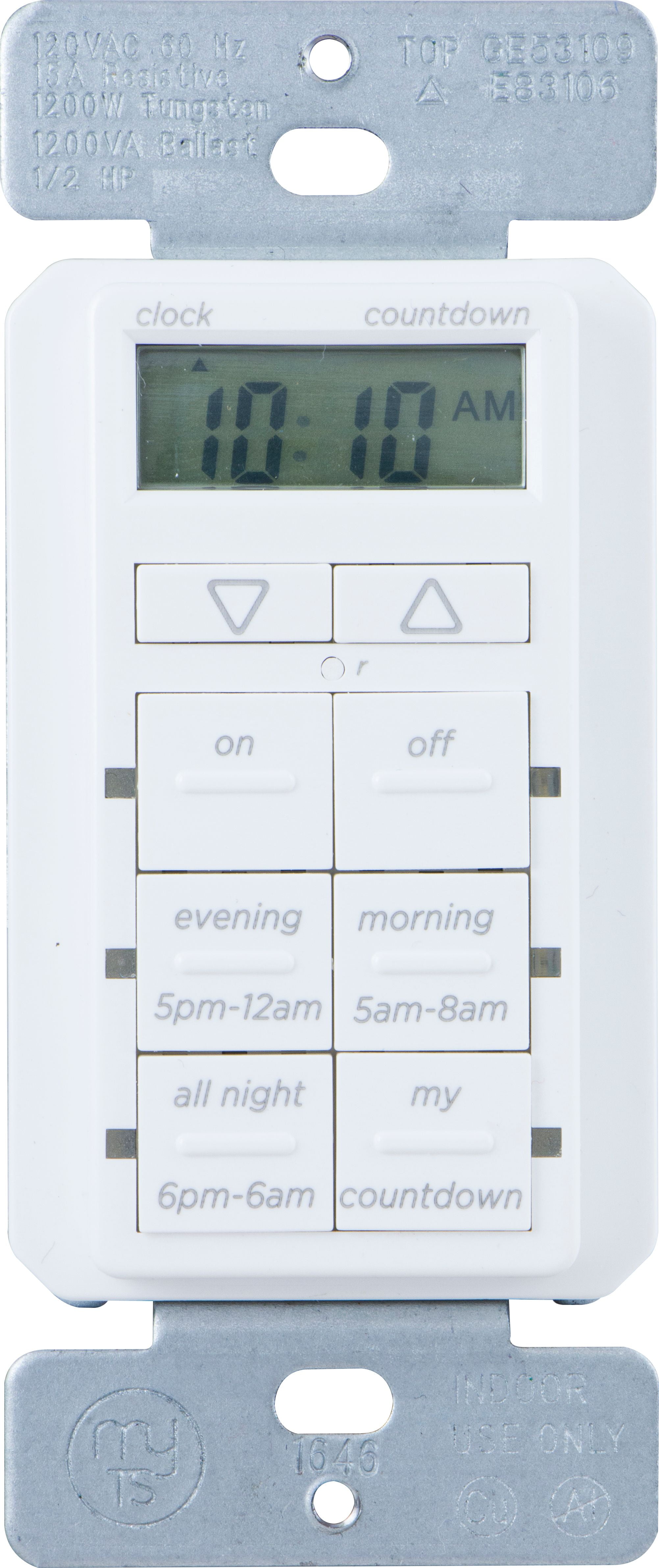 myTouchSmart InWall Digital Timer, Simple Setup, Easy On/Off Buttons
