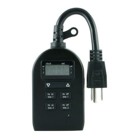 myTouchSmart Indoor/Outdoor Plug-in Simple Set Digital Timer, 1-Outlet, 33862