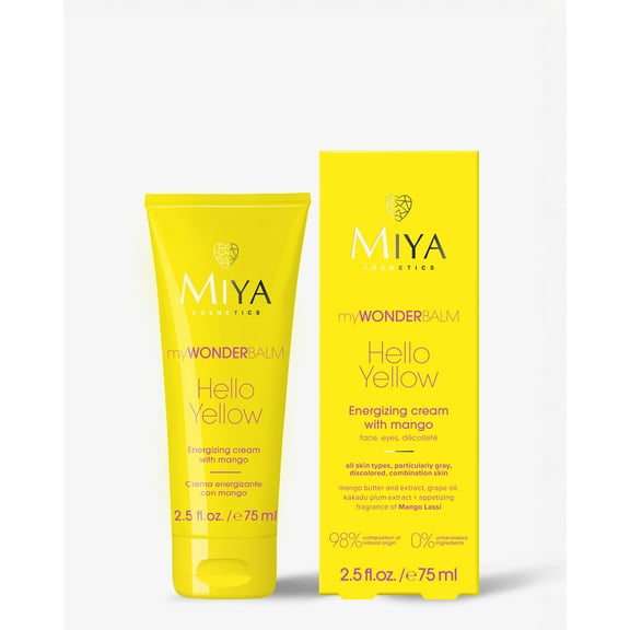 myWONDERBALM Hello Yellow Energizing Cream with Mango Butter & Vitamin C, 2.5 fl oz