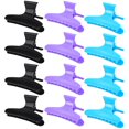 thumbnail image 1 of mygreen Purple Hot Pink Butterfly Hair Claw Clips for Styling & Sectioning - Pro Clamp Clips for Makeup, Cutting & Coloring - Hair Accessories for Women & Girls Black & Blue & Purple, 1 of 8